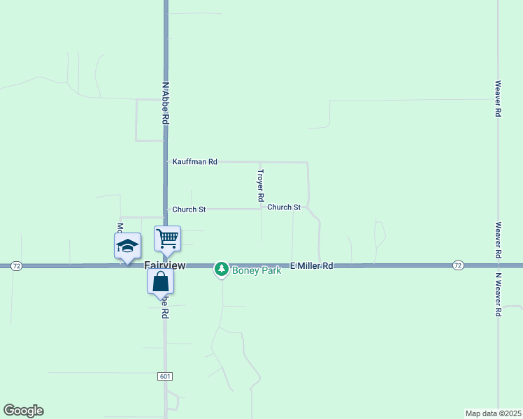 map of restaurants, bars, coffee shops, grocery stores, and more near 1601 Troyer Road in Fairview