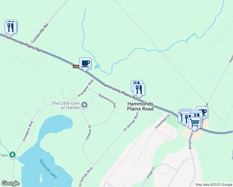 map of restaurants, bars, coffee shops, grocery stores, and more near 1396 Hammonds Plains Road in Hammonds Plains