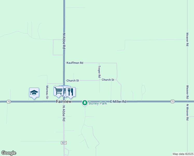 map of restaurants, bars, coffee shops, grocery stores, and more near 1601-1681 Troyer Road in Fairview