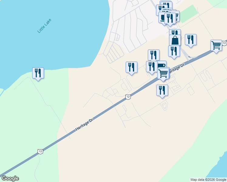 map of restaurants, bars, coffee shops, grocery stores, and more near 16835 Heritage Drive in Midland