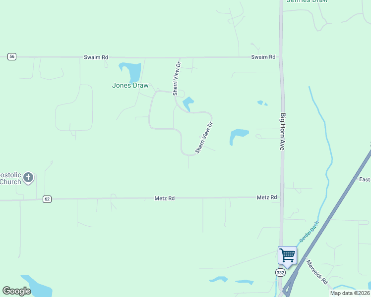 map of restaurants, bars, coffee shops, grocery stores, and more near 62 Sherri View Drive in Sheridan