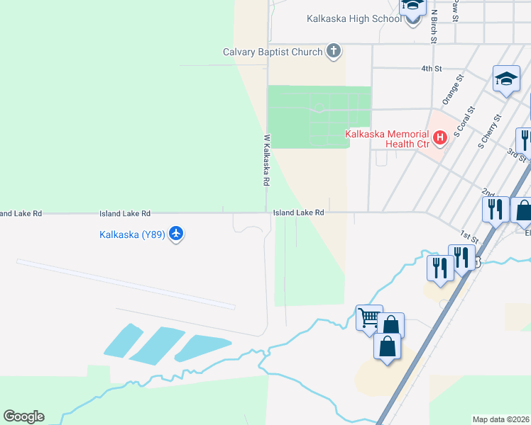 map of restaurants, bars, coffee shops, grocery stores, and more near 873 Island Lake Road in Kalkaska