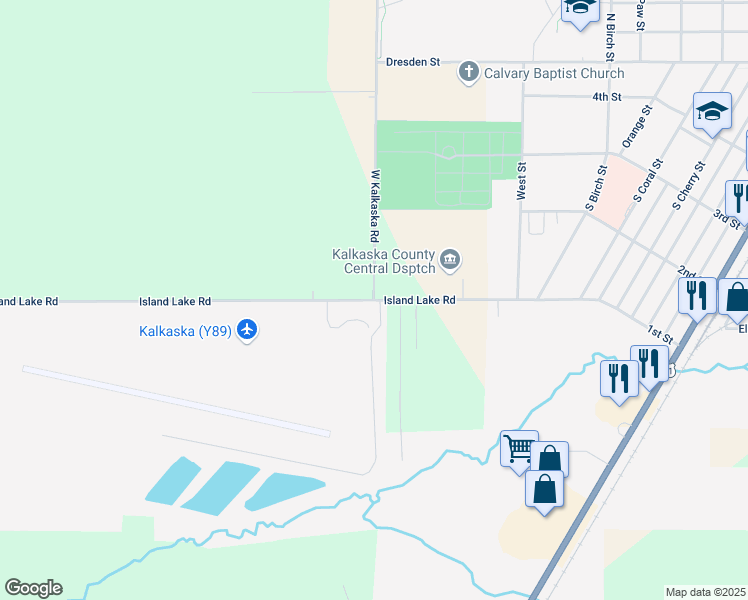 map of restaurants, bars, coffee shops, grocery stores, and more near 1015 West Kalkaska Road Northwest in Kalkaska