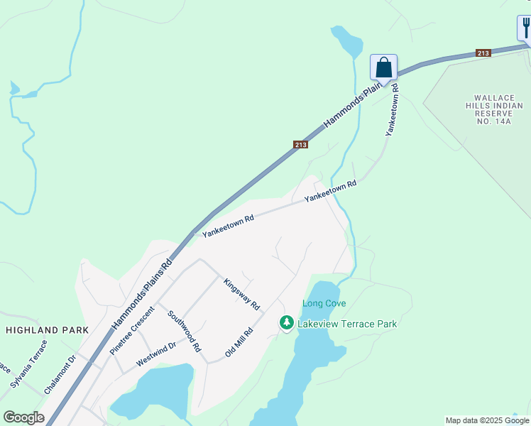 map of restaurants, bars, coffee shops, grocery stores, and more near 218 Yankeetown Road in Hammonds Plains