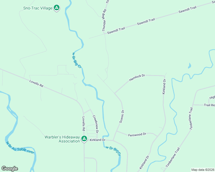 map of restaurants, bars, coffee shops, grocery stores, and more near Scenic Drive in Crawford County