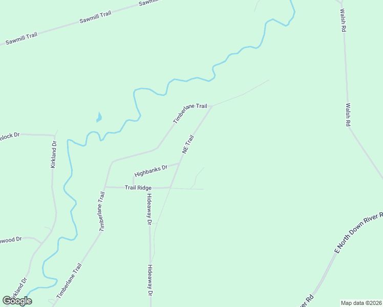 map of restaurants, bars, coffee shops, grocery stores, and more near 3050-3054 Northeast Trail in Grayling