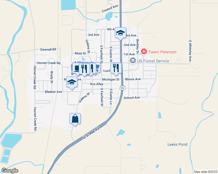 map of restaurants, bars, coffee shops, grocery stores, and more near 206 California Avenue in Council