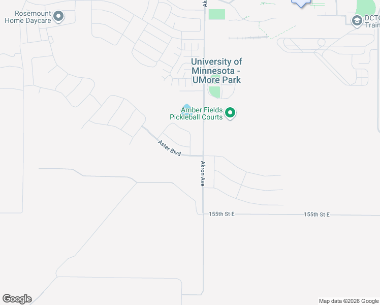 map of restaurants, bars, coffee shops, grocery stores, and more near 15355 Akron Avenue in Rosemount