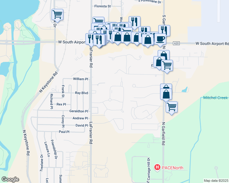 map of restaurants, bars, coffee shops, grocery stores, and more near 2929 Glen Drive in Traverse City