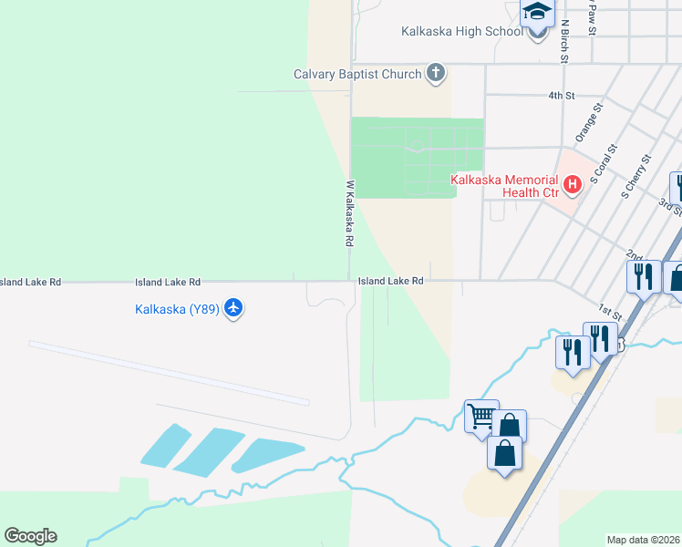 map of restaurants, bars, coffee shops, grocery stores, and more near 873-885 Island Lake Road in Kalkaska