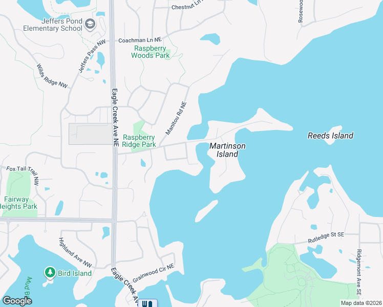 map of restaurants, bars, coffee shops, grocery stores, and more near 15218 Fairbanks Trail Northeast in Prior Lake