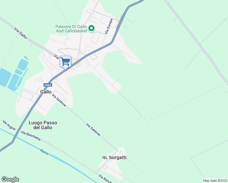 map of restaurants, bars, coffee shops, grocery stores, and more near 20 Via Fratelli Cervi in Gallo