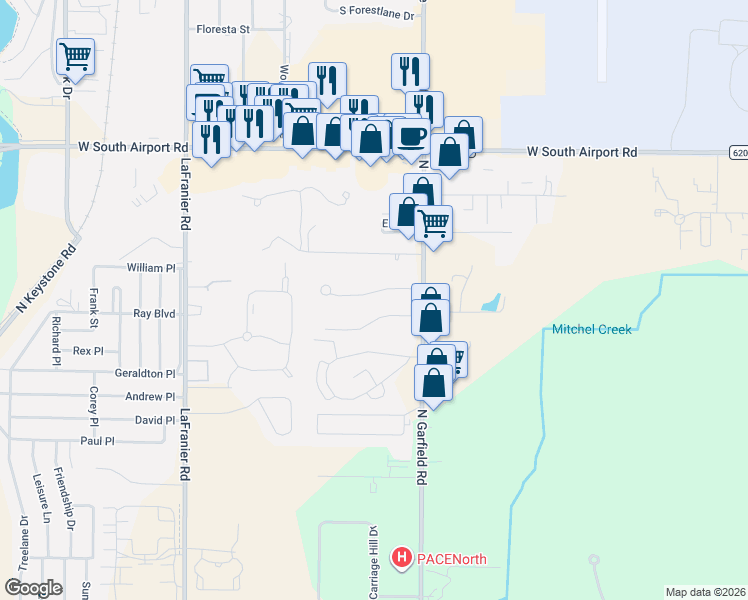 map of restaurants, bars, coffee shops, grocery stores, and more near 1101 Knoll Crest Court in Traverse City