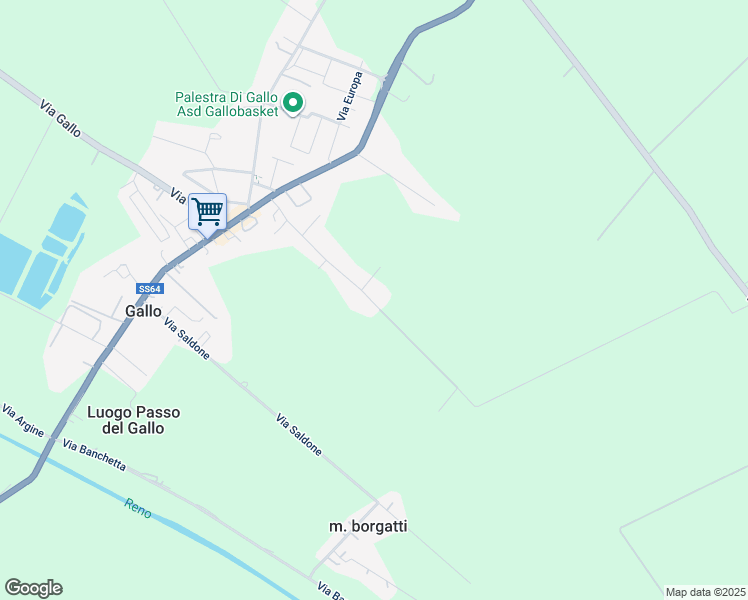 map of restaurants, bars, coffee shops, grocery stores, and more near 20 Via Fratelli Cervi in Gallo