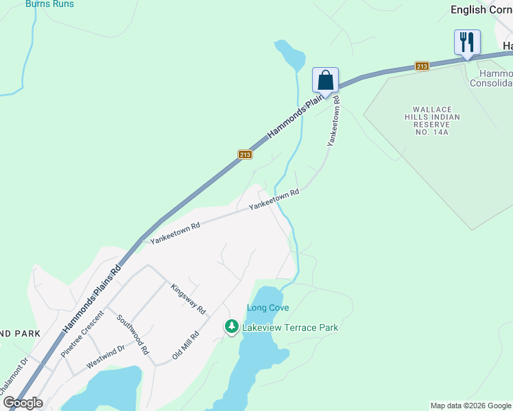 map of restaurants, bars, coffee shops, grocery stores, and more near 164 Yankeetown Road in Hammonds Plains