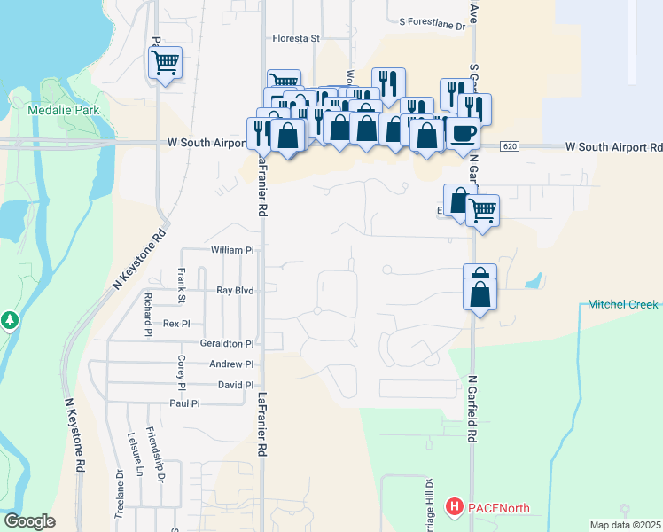 map of restaurants, bars, coffee shops, grocery stores, and more near 2904 Glen Drive in Traverse City