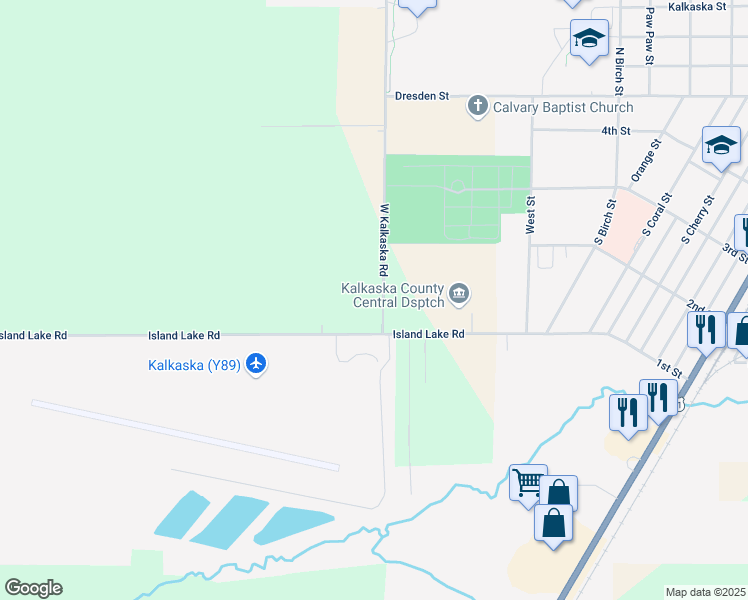 map of restaurants, bars, coffee shops, grocery stores, and more near 1015-1255 W Kalkaska Road Northwest in Kalkaska