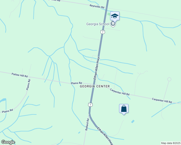 map of restaurants, bars, coffee shops, grocery stores, and more near 4033 Ethan Allen Highway in Georgia