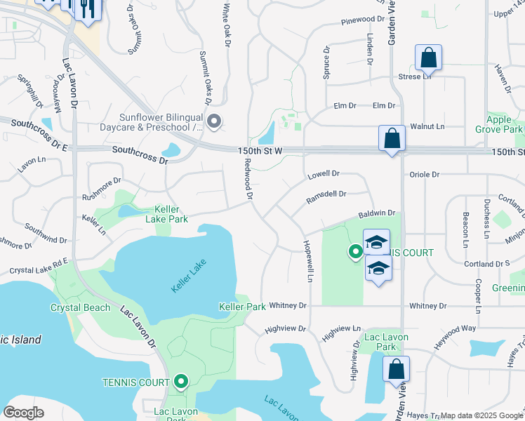 map of restaurants, bars, coffee shops, grocery stores, and more near 1119 Lowell Drive in Apple Valley