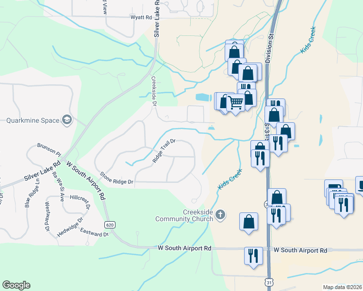 map of restaurants, bars, coffee shops, grocery stores, and more near 2789-2829 Ridge Trail Drive in Traverse City