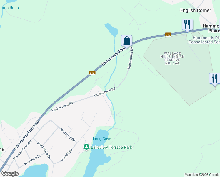 map of restaurants, bars, coffee shops, grocery stores, and more near 129 Yankeetown Road in Hammonds Plains