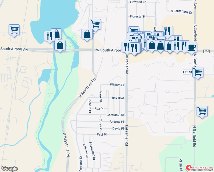 map of restaurants, bars, coffee shops, grocery stores, and more near 1581 Ridge View Court in Traverse City