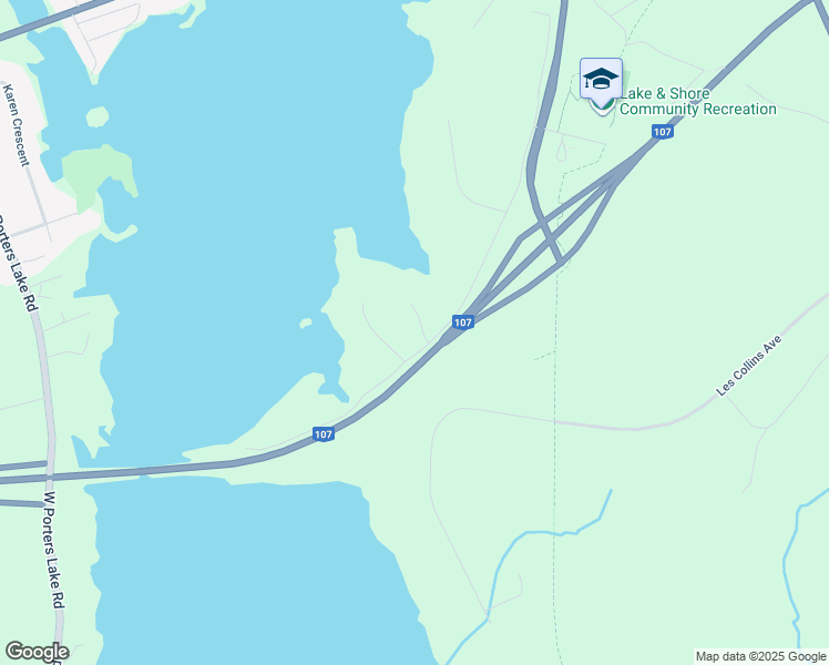 map of restaurants, bars, coffee shops, grocery stores, and more near 59 Sandy Point Road in Porters Lake