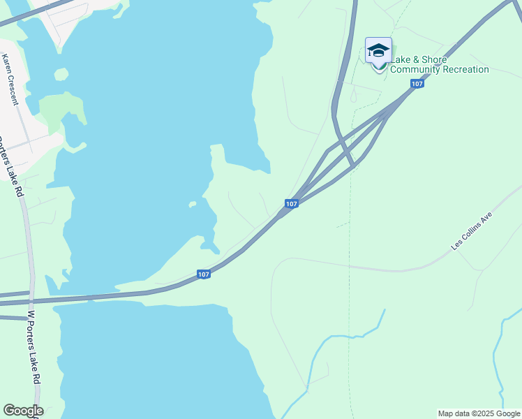 map of restaurants, bars, coffee shops, grocery stores, and more near 59 Sandy Point Road in Porters Lake