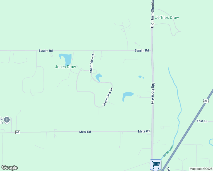 map of restaurants, bars, coffee shops, grocery stores, and more near 32 Sherri View Drive in Sheridan