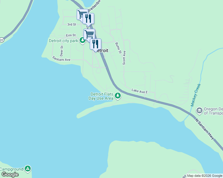 map of restaurants, bars, coffee shops, grocery stores, and more near 370 Detroit Road South in Detroit