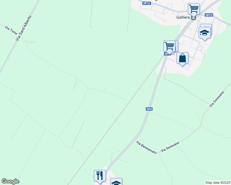 map of restaurants, bars, coffee shops, grocery stores, and more near 410 A Via Scala Ponente in Città Metropolitana di Bologna