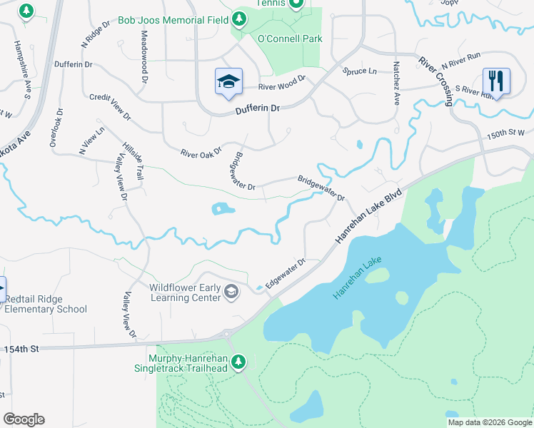 map of restaurants, bars, coffee shops, grocery stores, and more near 15028 Bridgewater Court in Savage