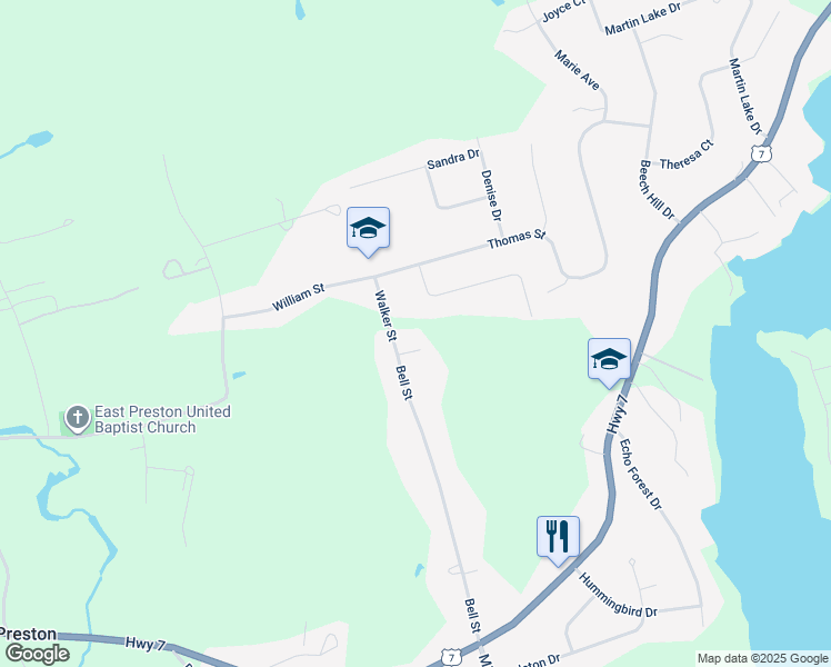 map of restaurants, bars, coffee shops, grocery stores, and more near 11 John Cross Drive in Lake Echo