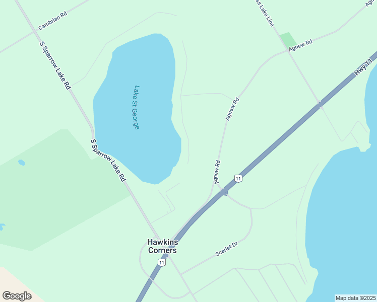 map of restaurants, bars, coffee shops, grocery stores, and more near 3362 Cox Drive in Washago