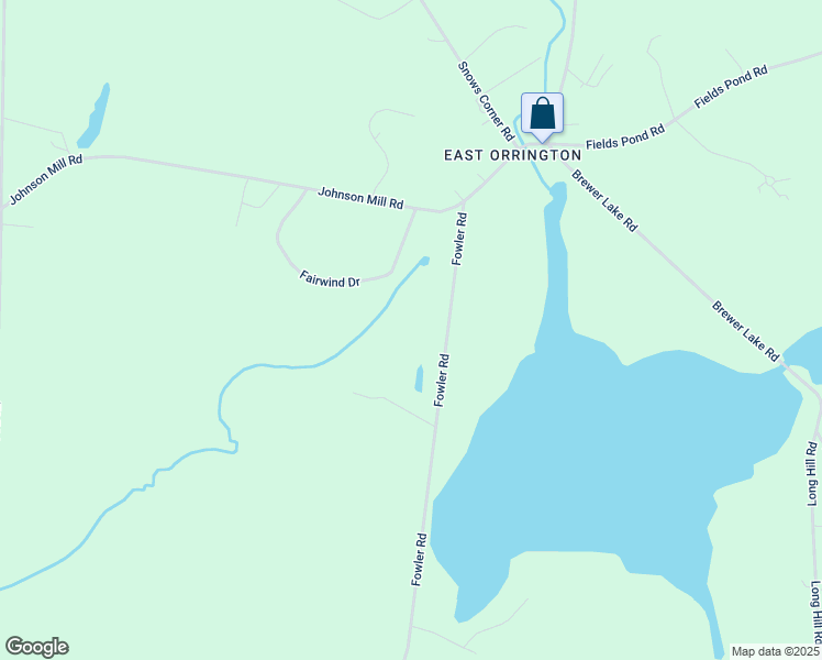 map of restaurants, bars, coffee shops, grocery stores, and more near 55 Fowler Road in Orrington