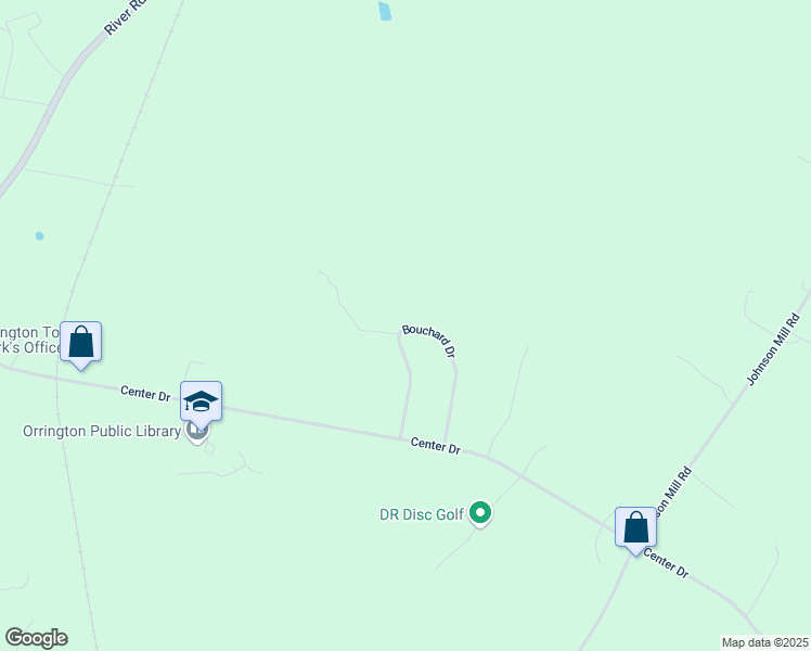 map of restaurants, bars, coffee shops, grocery stores, and more near 50 Bouchard Drive in Orrington