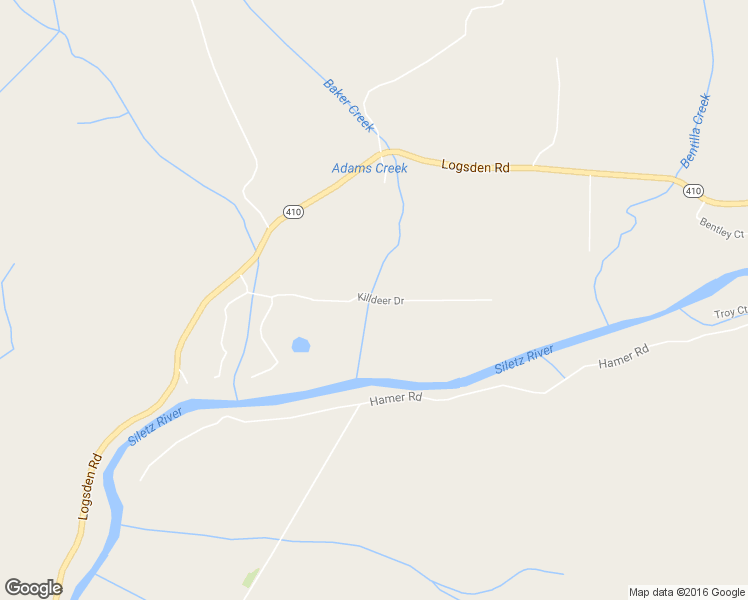 map of restaurants, bars, coffee shops, grocery stores, and more near Killdeer Drive in Siletz