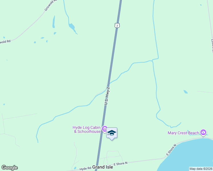map of restaurants, bars, coffee shops, grocery stores, and more near 253 U.S. 2 in Grand Isle