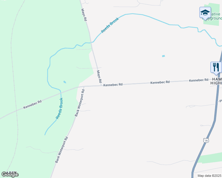 map of restaurants, bars, coffee shops, grocery stores, and more near 167 Kennebec Road in Hampden