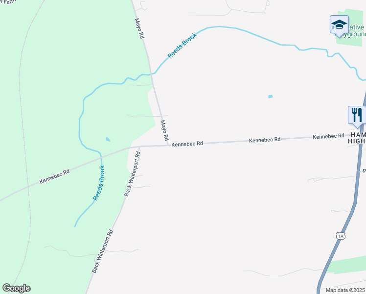 map of restaurants, bars, coffee shops, grocery stores, and more near 167 Kennebec Road in Hampden