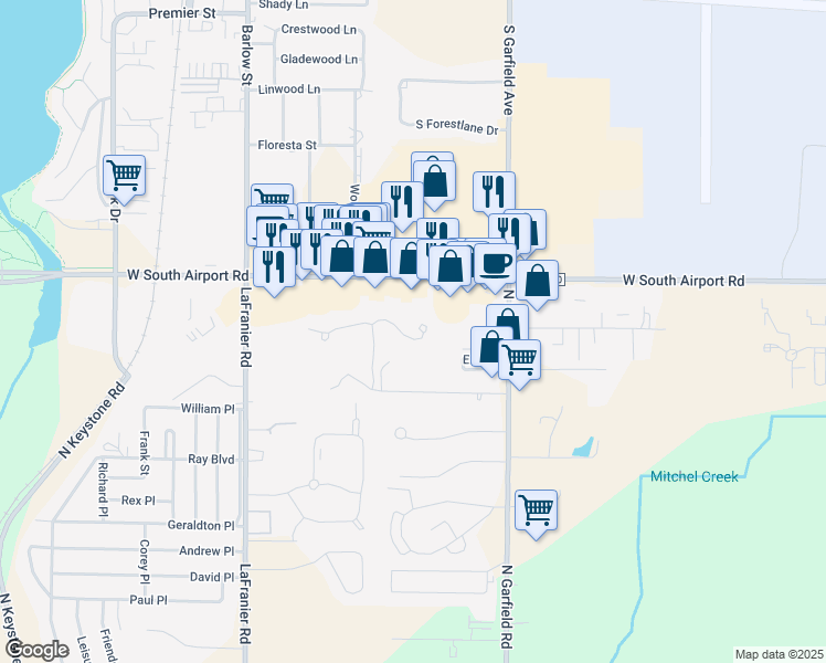 map of restaurants, bars, coffee shops, grocery stores, and more near 1192 Terrace Bluff Drive in Traverse City