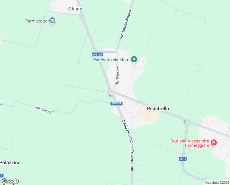 map of restaurants, bars, coffee shops, grocery stores, and more near 265 Strada Statale 513 in Pilastrello