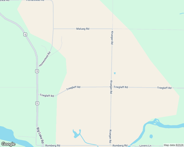 map of restaurants, bars, coffee shops, grocery stores, and more near Trieglaff Road in Caroline