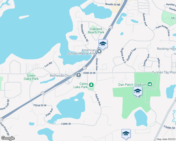 map of restaurants, bars, coffee shops, grocery stores, and more near 8554 Lakeview Terrace in Savage