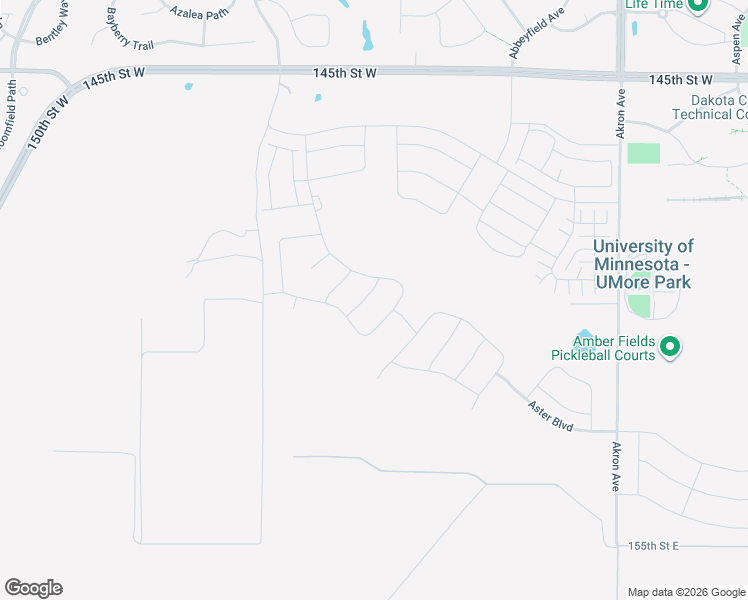 map of restaurants, bars, coffee shops, grocery stores, and more near 14602 Akron Avenue in Rosemount