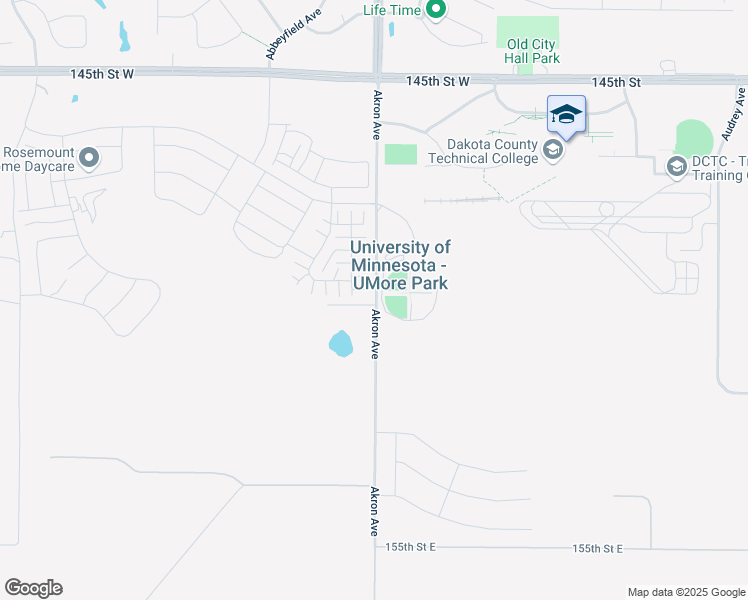 map of restaurants, bars, coffee shops, grocery stores, and more near 15003 Akron Avenue in Rosemount
