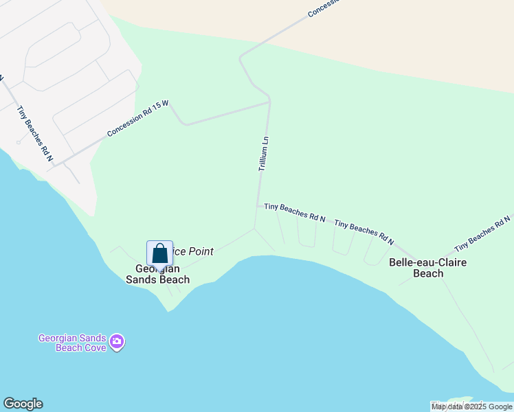 map of restaurants, bars, coffee shops, grocery stores, and more near Trillium Lane in Simcoe County
