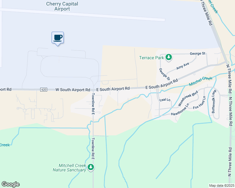 map of restaurants, bars, coffee shops, grocery stores, and more near 3212 Brookside Drive in Traverse City
