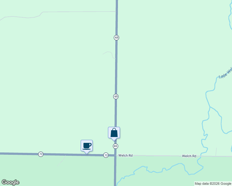 map of restaurants, bars, coffee shops, grocery stores, and more near Michigan 65 in Curran