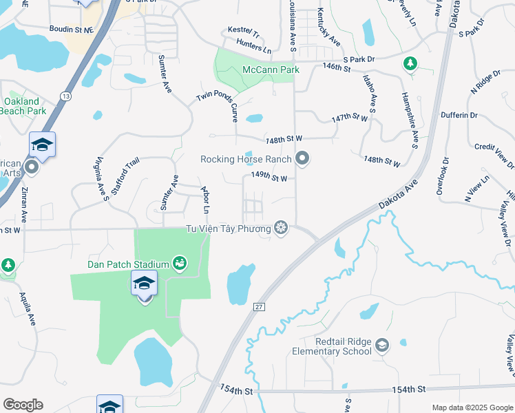 map of restaurants, bars, coffee shops, grocery stores, and more near 14959 Pinto Lane in Savage